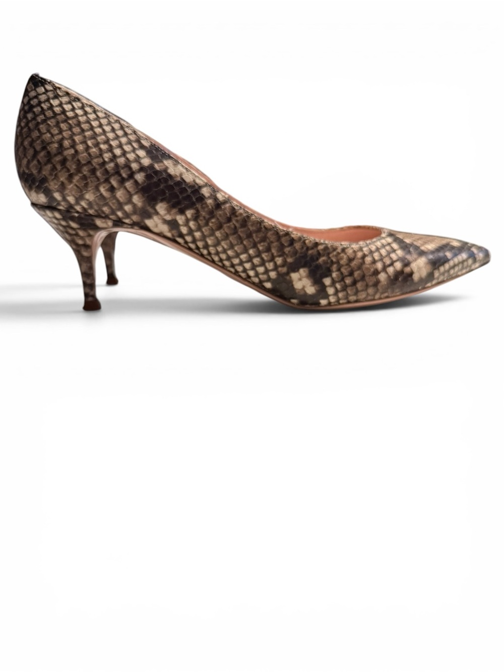 Kate Spade Melanie Python Snakeskin Kitten Heels Size 7 - Picture 3 of 13
